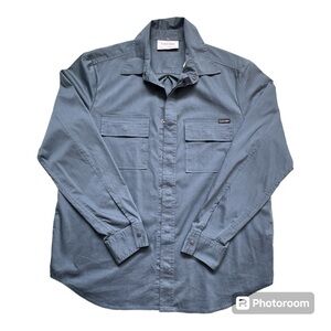 •Calvin Klein Men's Long Sleeve Solid Double Pocket Outer Shirt